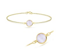 Rose Quartz Round Shape Bracelet BRS-233-GP